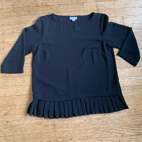 J. Jill black 3/4 sleeve blouse women’s size small - Picture 1 of 5